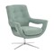 Armen Living Quinn Contemporary Adjustable Swivel Accent Chair in Polished Steel Finish with Spa Blue Fabric LCQUCHSB - alternate 1